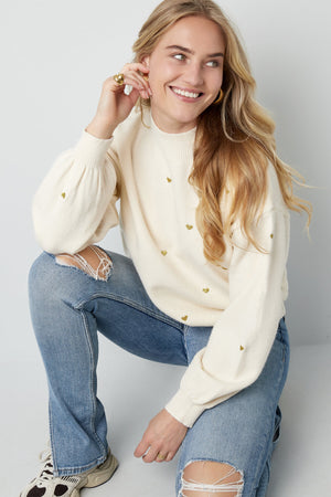 Acryl Strickpullover Casual Herz Muster Herbst/Winter