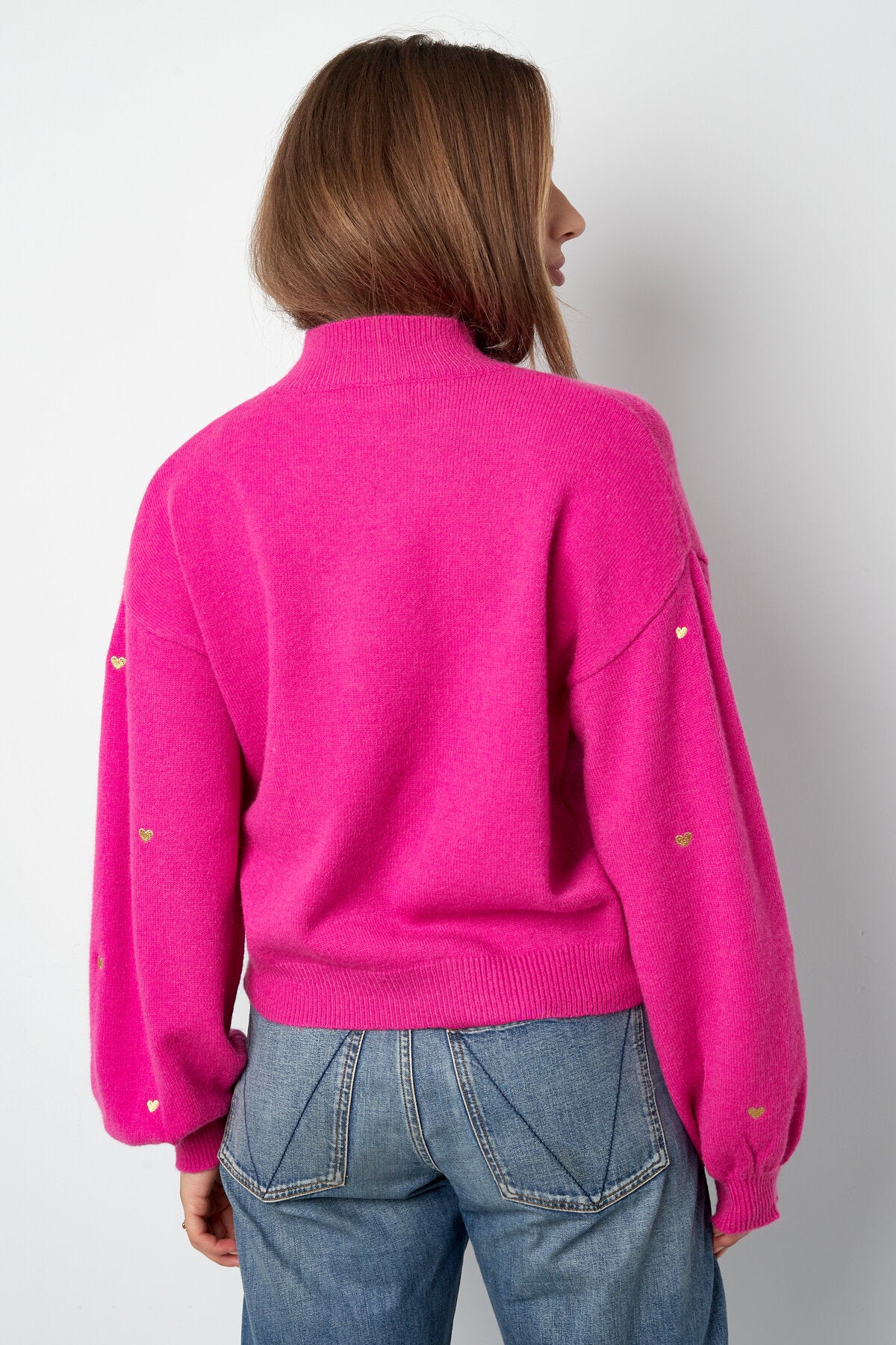 Acryl Strickpullover Casual Herz Muster Herbst/Winter