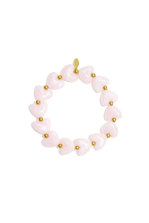 Elastic heart beaded bracelet