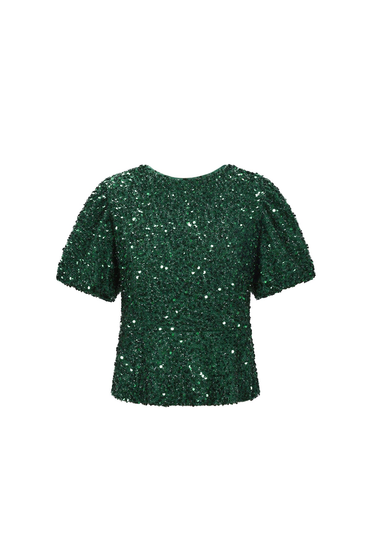 Elegant Sequined Short Sleeve Top for Fall/Winter