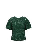 Elegant Sequined Short Sleeve Top for Fall/Winter