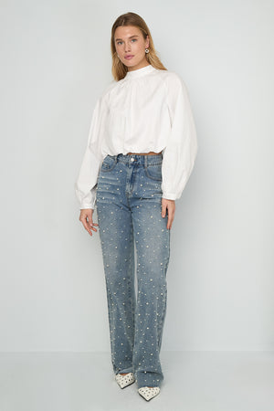 Gimme Cotton Woven Casual Long Sleeve Tops