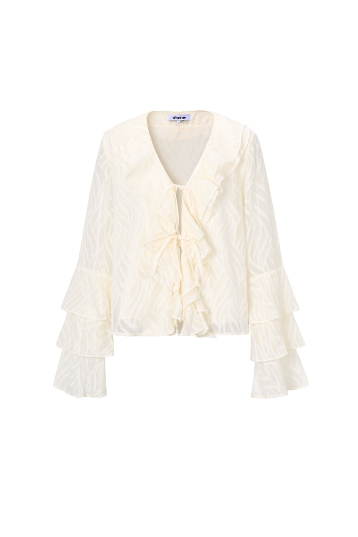 Elegant Botanical Long Sleeve Top for Spring/Summer