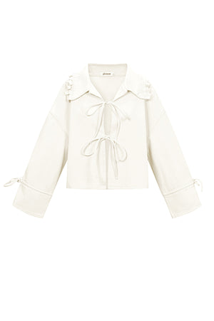 Gimme Cotton Bow Jacket: Spring/Summer Casual Elegance