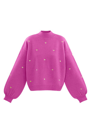 Acryl Strickpullover Casual Herz Muster Herbst/Winter