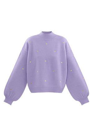 Acryl Strickpullover Casual Herz Muster Herbst/Winter