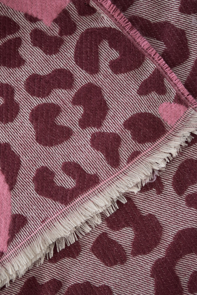 Soft Heart-Print Winter Scarf for Women - Casual & Cozy