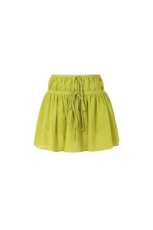 Gimme Spring/Summer Woven Mini Skirt - Apricot, Rose Red & Green