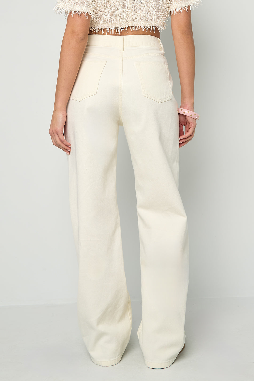 Gimme Off-White Straight Denim Pants - All Fit Comfort