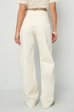 Gimme Off-White Straight Denim Pants - All Fit Comfort