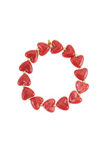 Elastic heart beaded bracelet