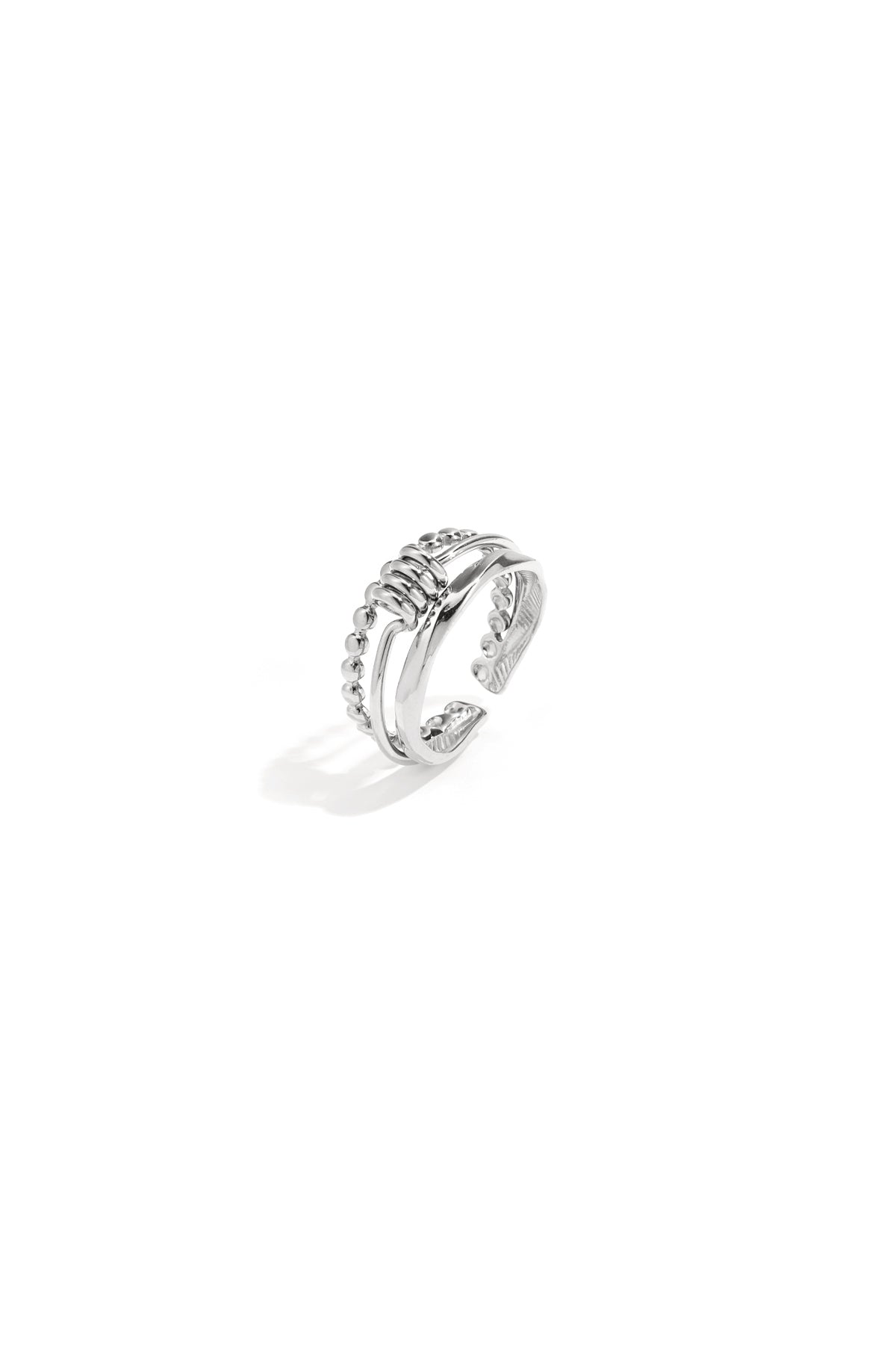 Mehrlagiger Ring mit minimalistischem gedrehtem Detail