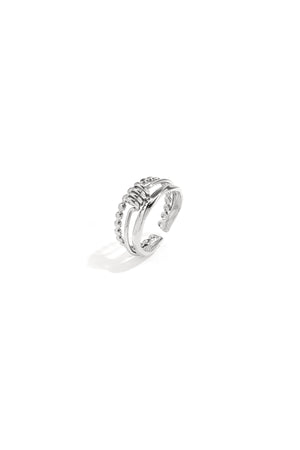 Mehrlagiger Ring mit minimalistischem gedrehtem Detail