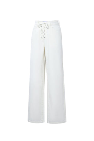 Gimme Off-White Straight Denim Pants - All Fit Comfort
