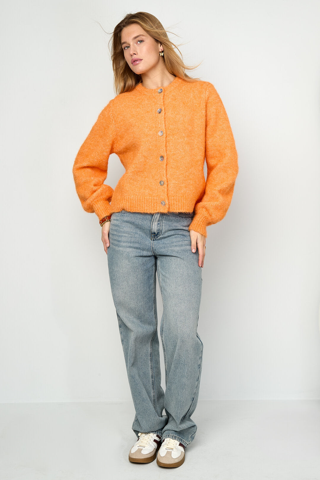 Gestrickte Polyesterfaser Damen-Cardigan Casual Einfarbig Herbst/Winter