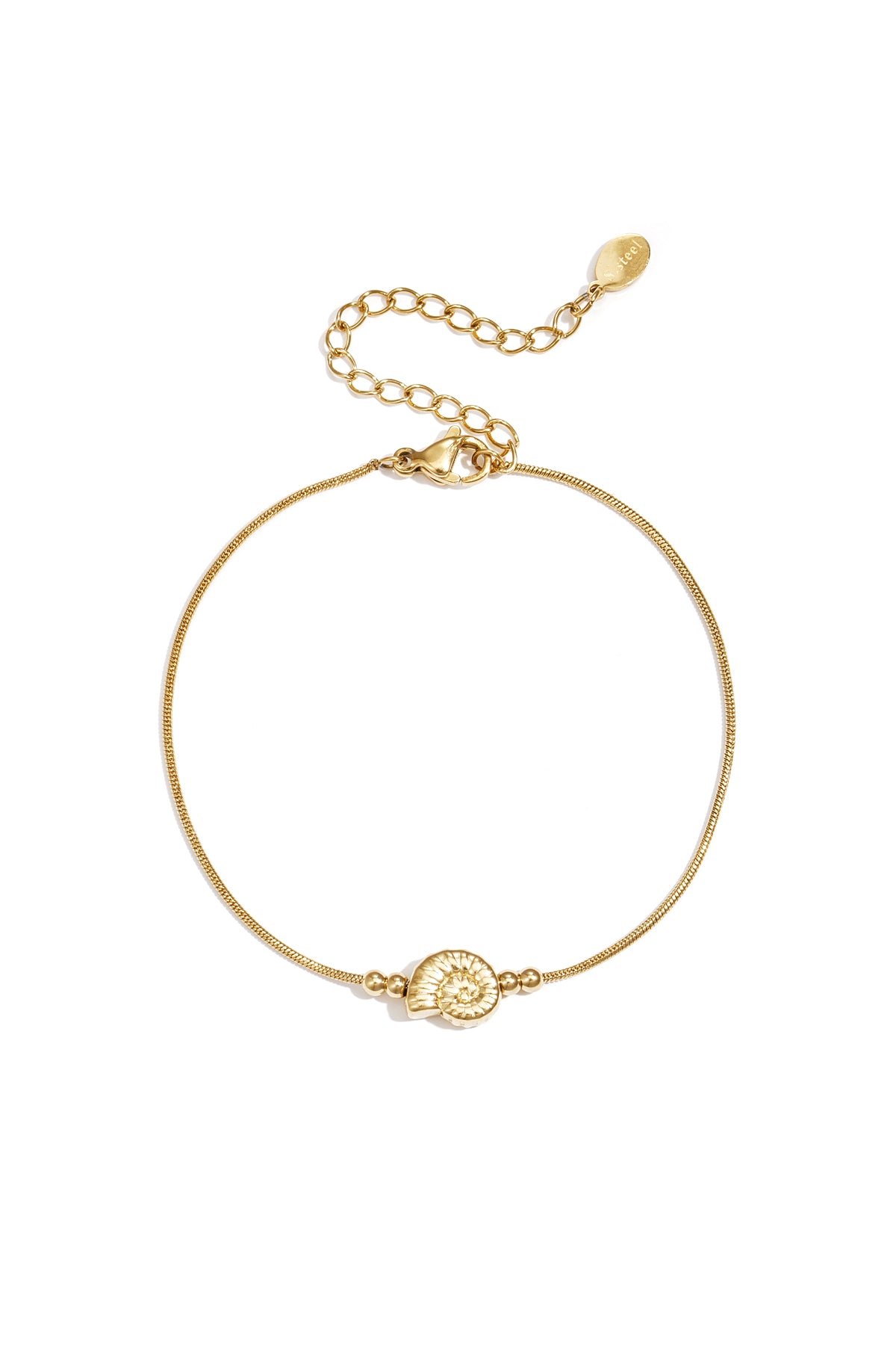 Minimalistisches Armband mit spiralförmiger Muschel