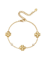 Kleeblatt-Armband mit abwechselnden Steinen
