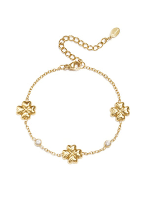 Kleeblatt-Armband mit abwechselnden Steinen