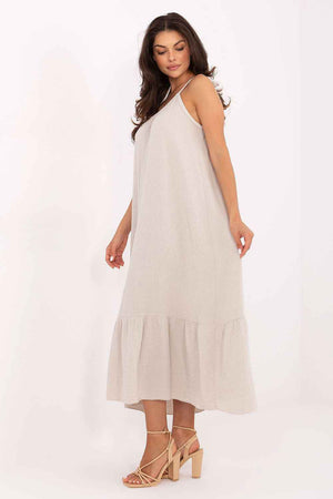 Midi-Musselin-Kleid aus 100 % Baumwolle – Luftiges Sommerkleid mit Rüschensaum
