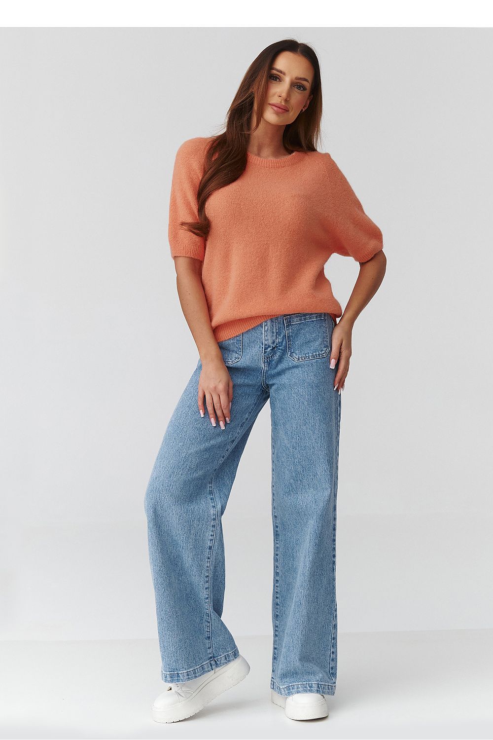 Kurzarm Pullover model 224080 Makadamia