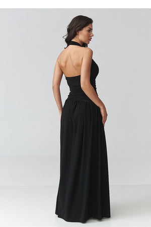 Langes Kleid model 228323 Makadamia