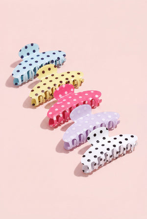 Haarspangen mit Polka-Dots, Alltags-Imitation aus Acetatfolie, Alltagsaccessoires