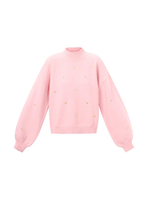 Acryl Strickpullover Casual Herz Muster Herbst/Winter