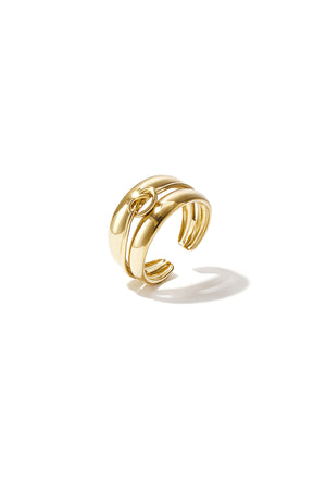 Mehrlagiger Ring mit minimalistischem gedrehtem Detail