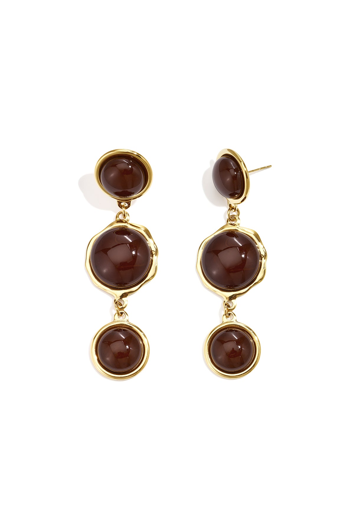 Elegante, runde Hängeohrringe aus Edelstahl – perfekt für festliche Anlässe und Partys. Luxuriöse Damenschmuckserie.