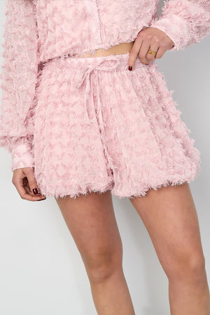 Elegant Pink & White 2-Piece Shorts Set for Spring/Summer