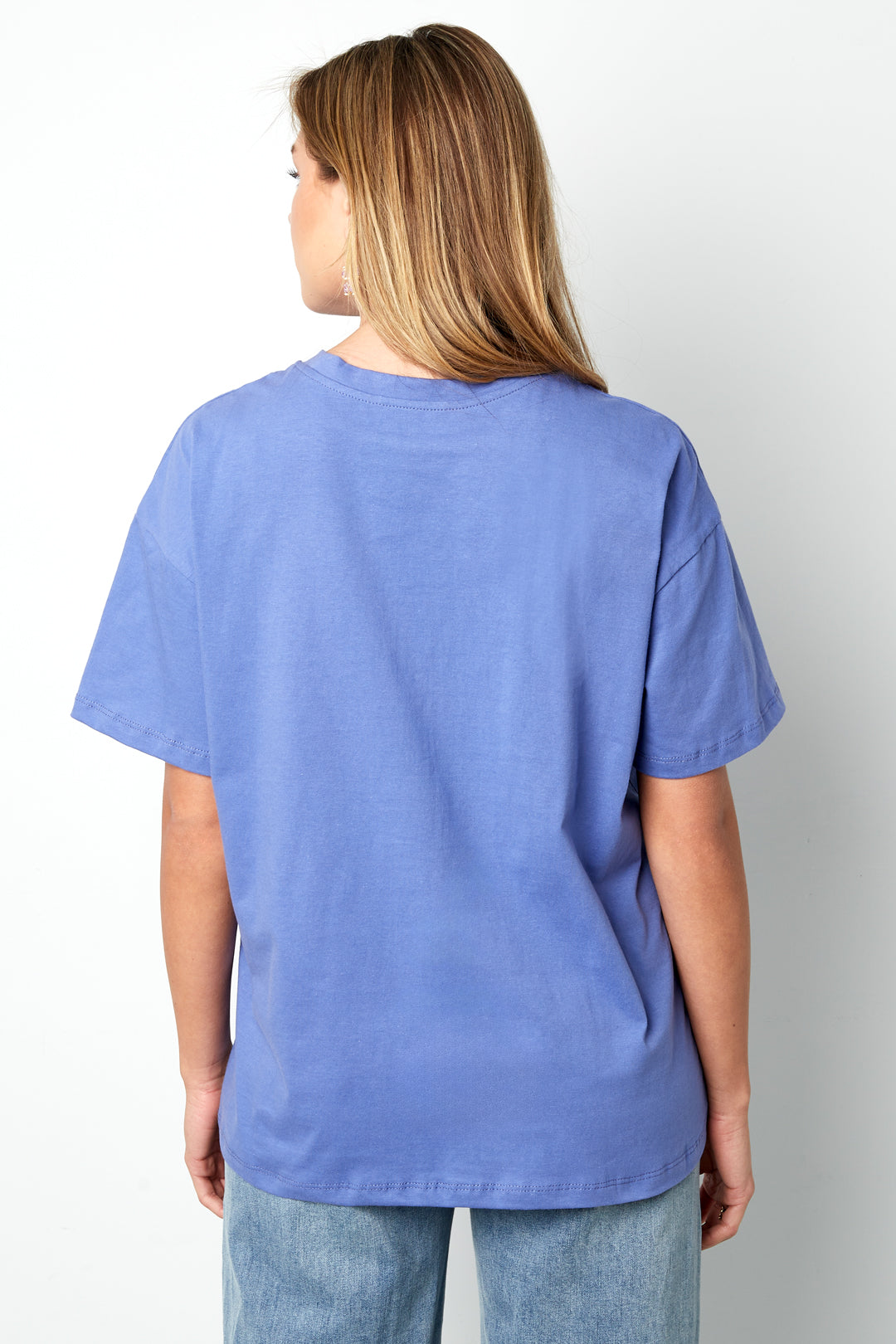 Cotton Damen T-Shirt Casual Letters