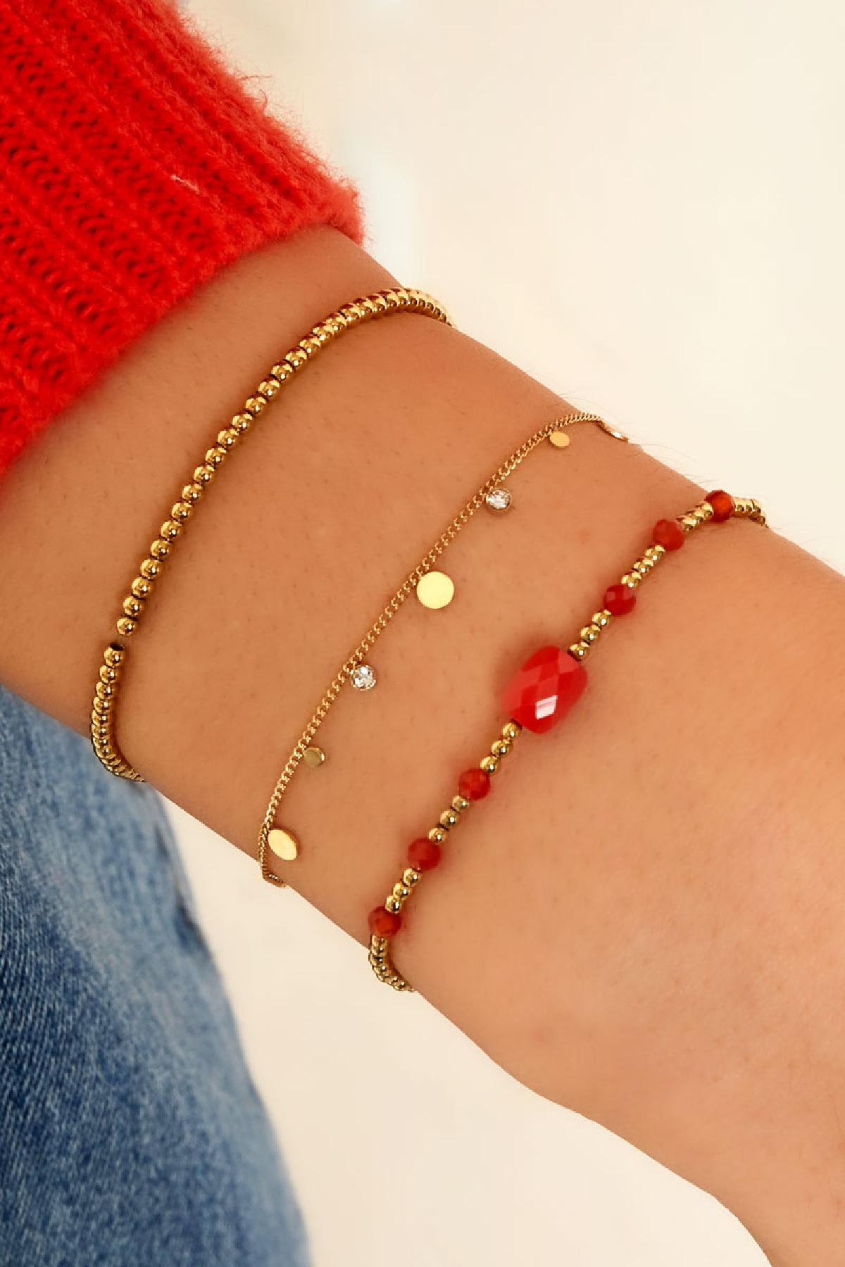 Armband einfach mit Strassdetails Goldfarbe Edelstahl