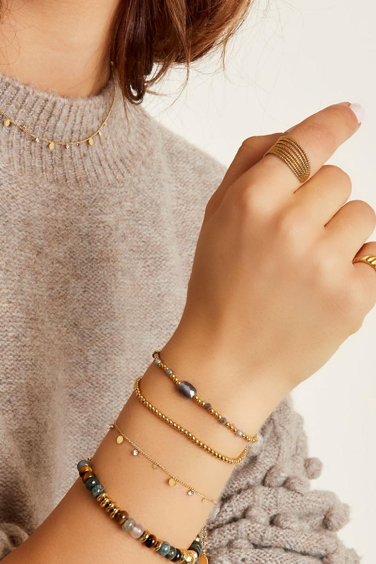 Armband einfach mit Strassdetails Goldfarbe Edelstahl