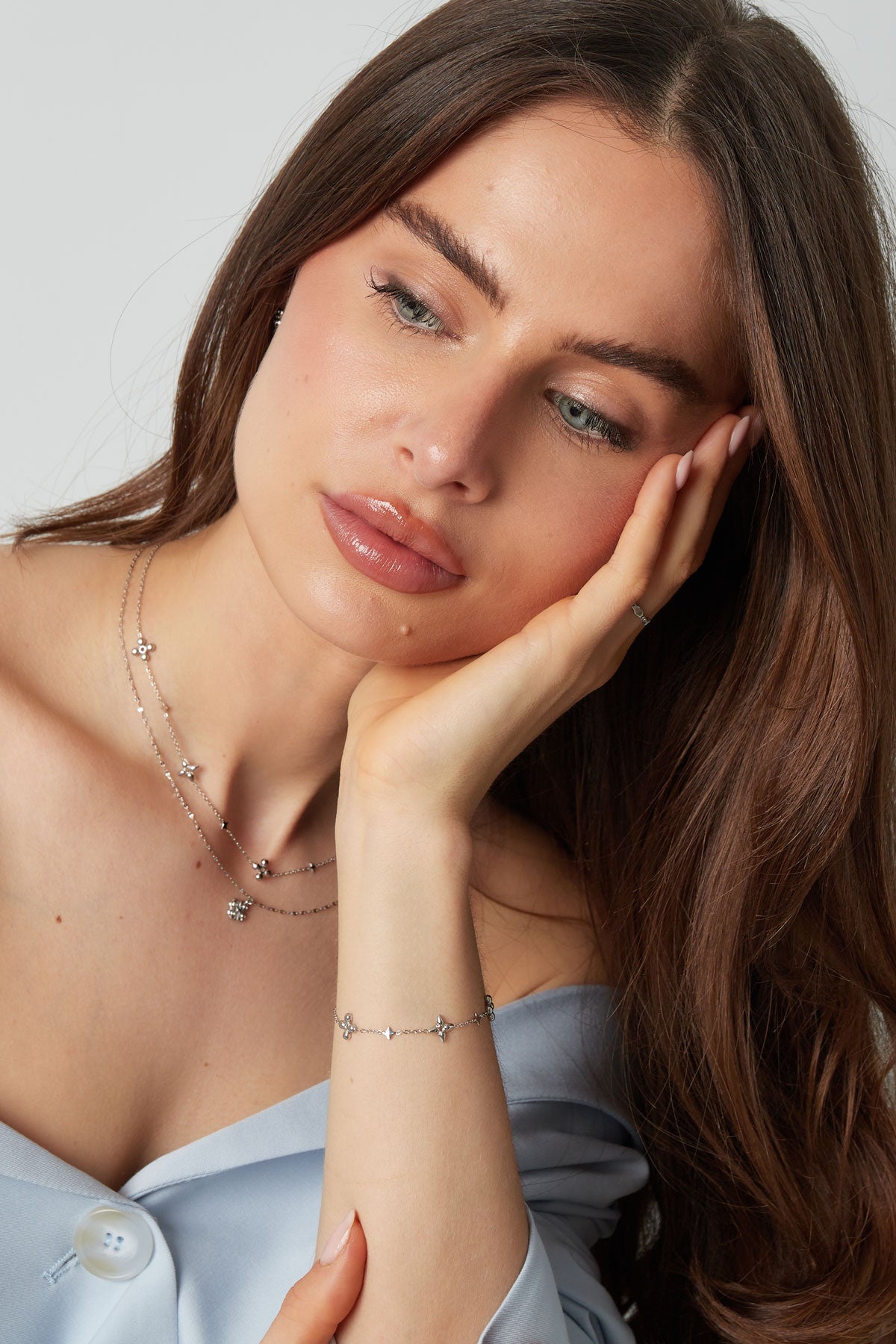 Blumen-Party-Armband – Silber