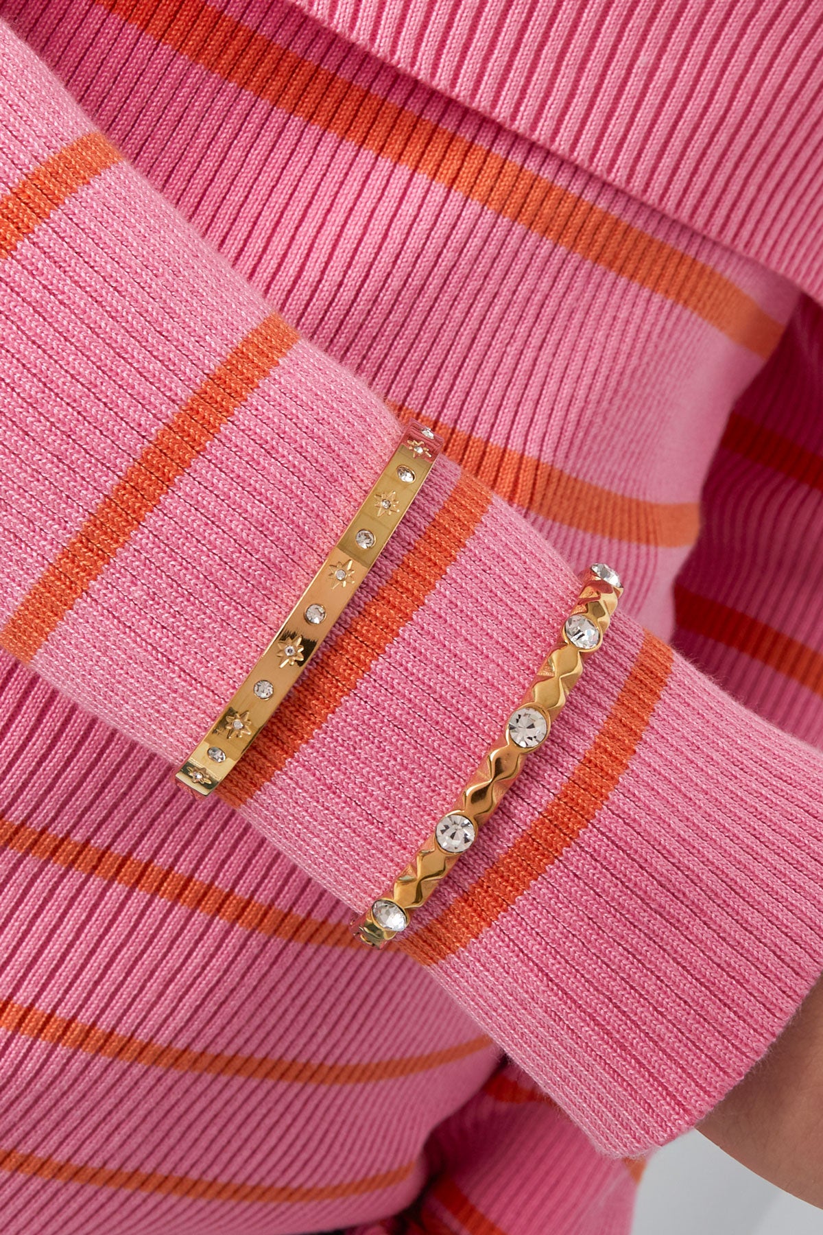 Diamantreliefarmband - Goldfarben