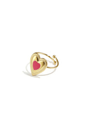 Verstellbarer Statement-Ring mit farbigem Herz