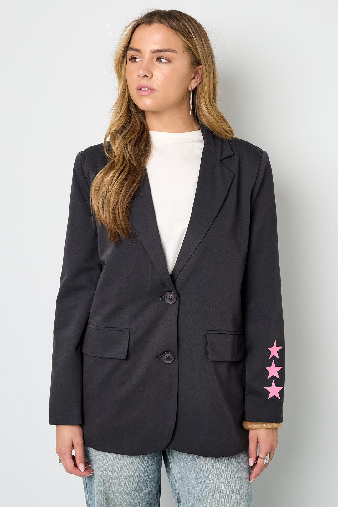 Gewebte Polyesterfaser Damen-Anzug-Set Casual Letters Design