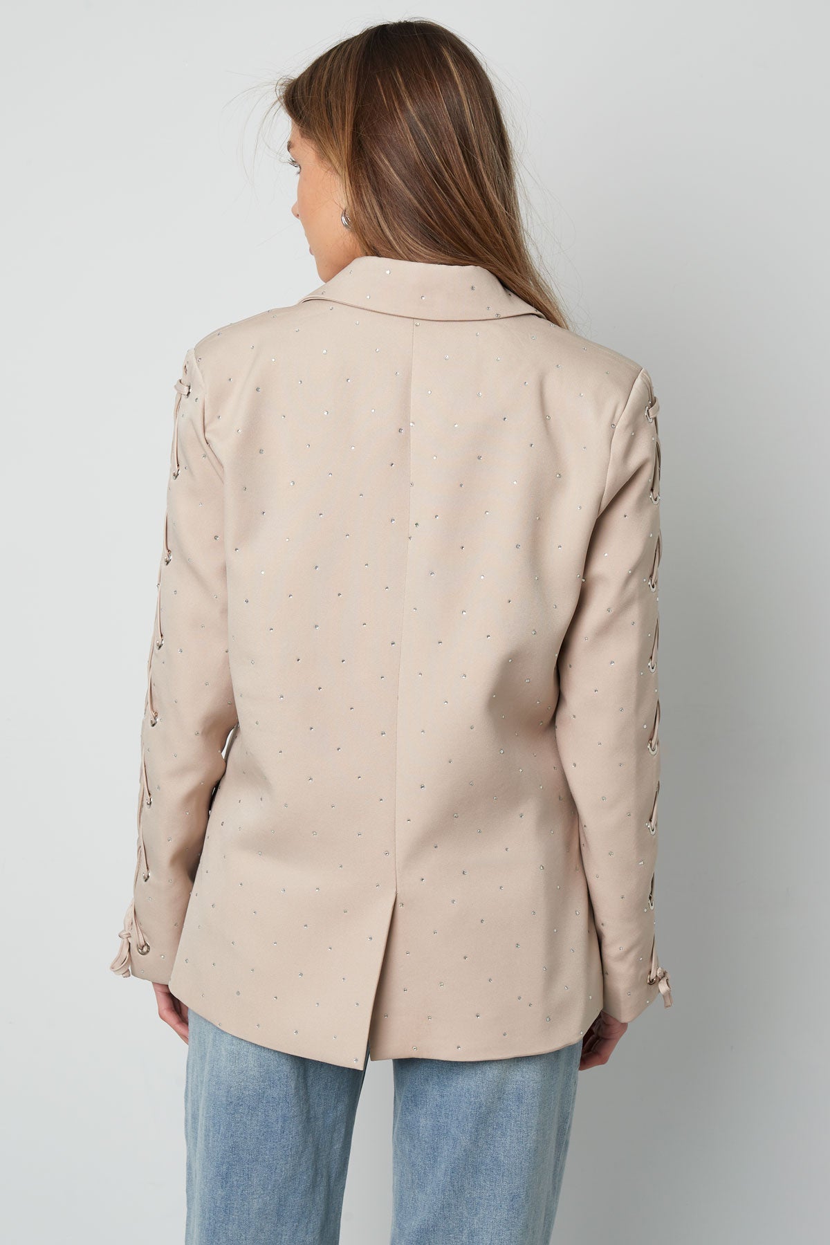Polyester Damen-Blazer-Set mit Schnürmanschetten