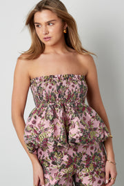 Seidenmischung Ärmelloses Oberteil Peplum Frühling/Sommer