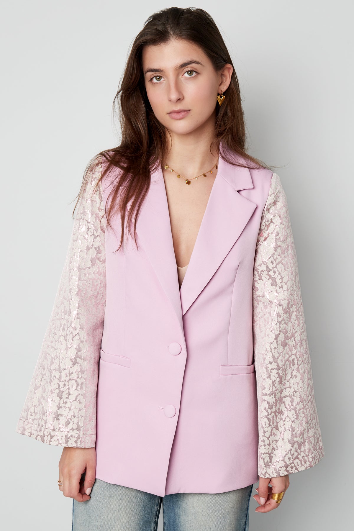 Polyester Damen Anzug Set Spitzenärmel Design