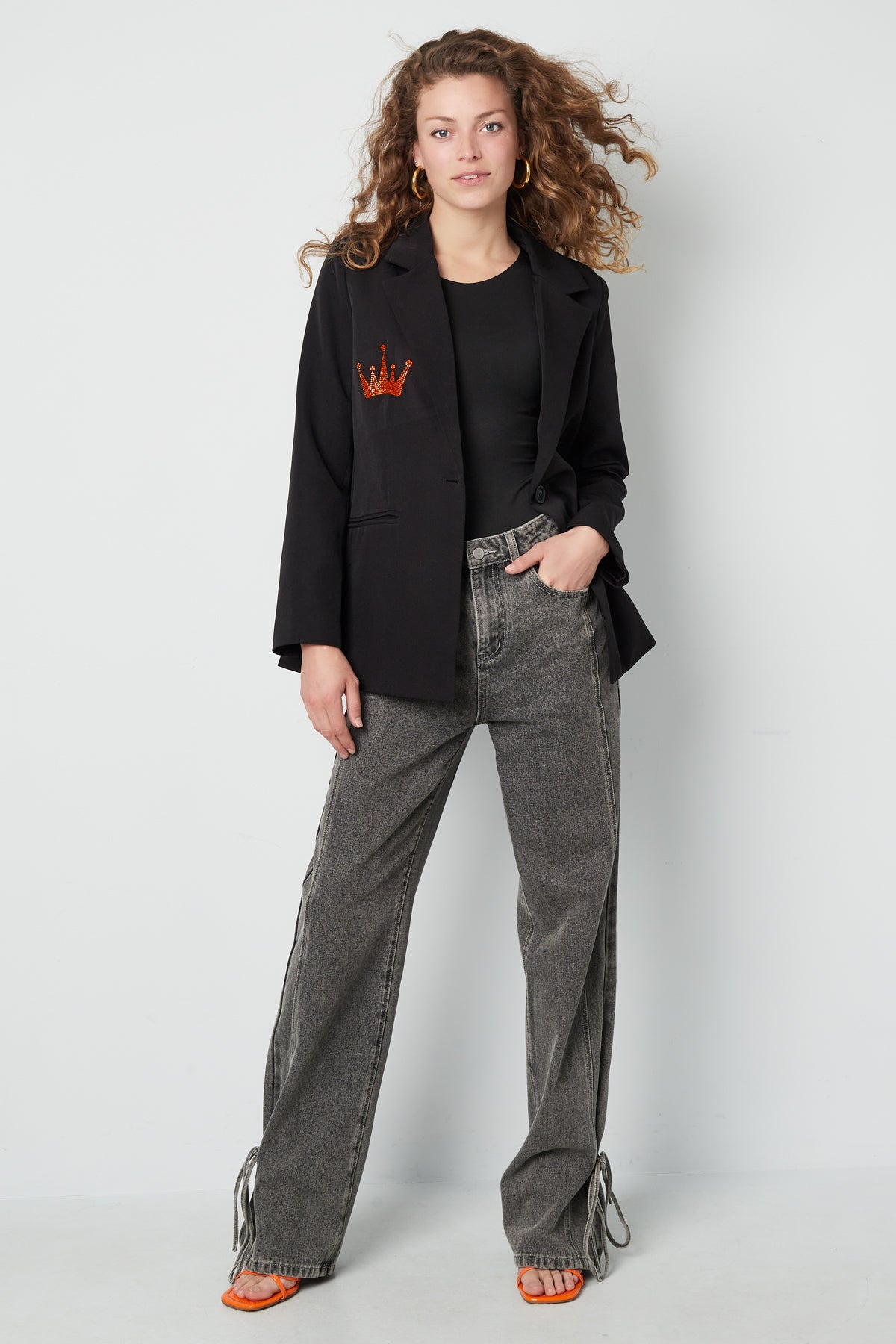 Polyester Damen Anzugjacke Krone Stickerei