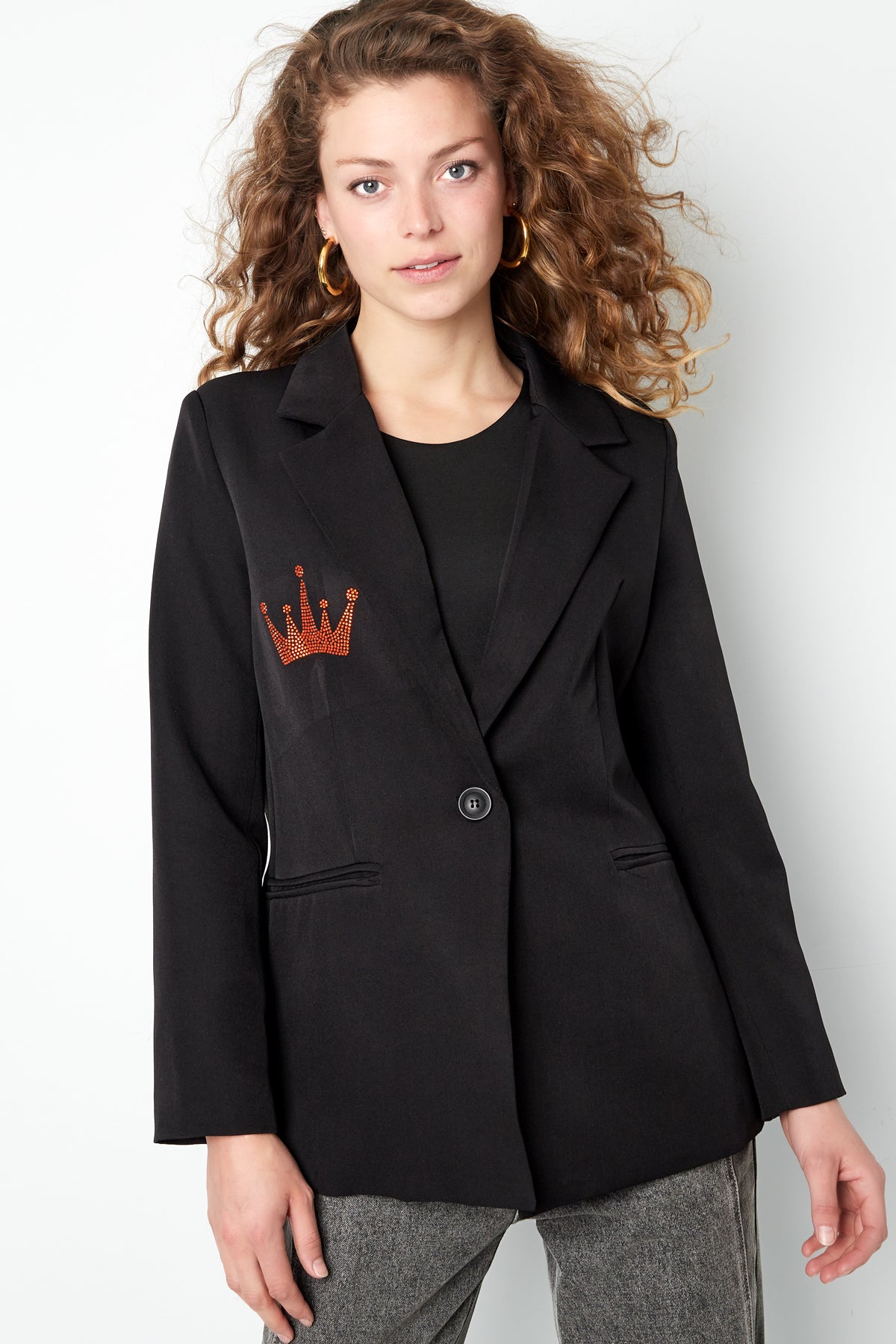 Polyester Damen Anzugjacke Krone Stickerei