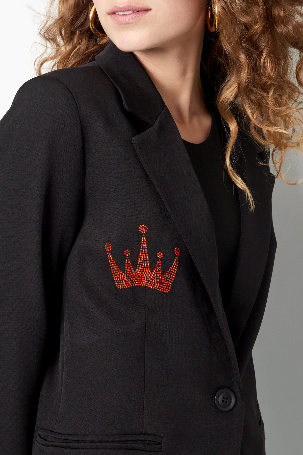 Polyester Damen Anzugjacke Krone Stickerei