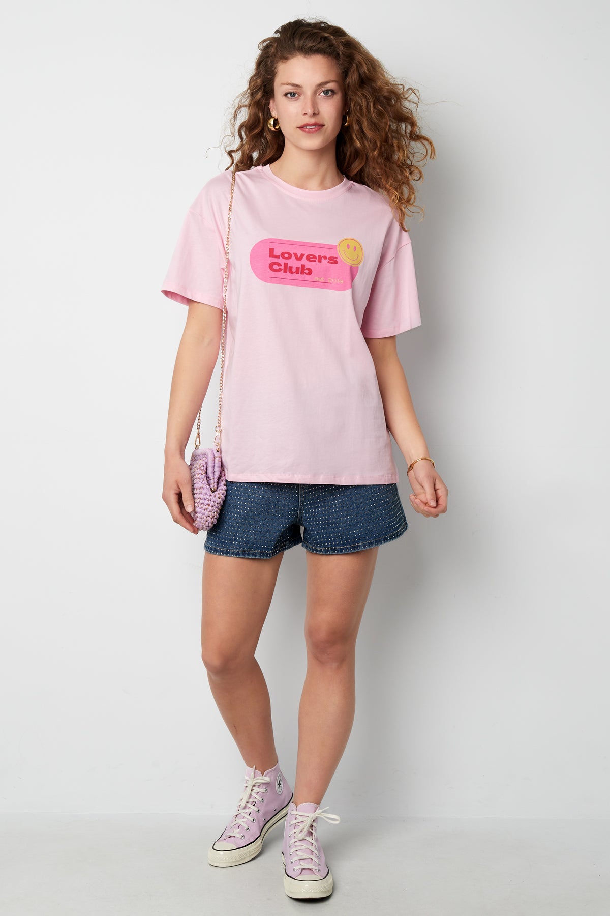 Cotton Damen T-Shirt Street Random Print