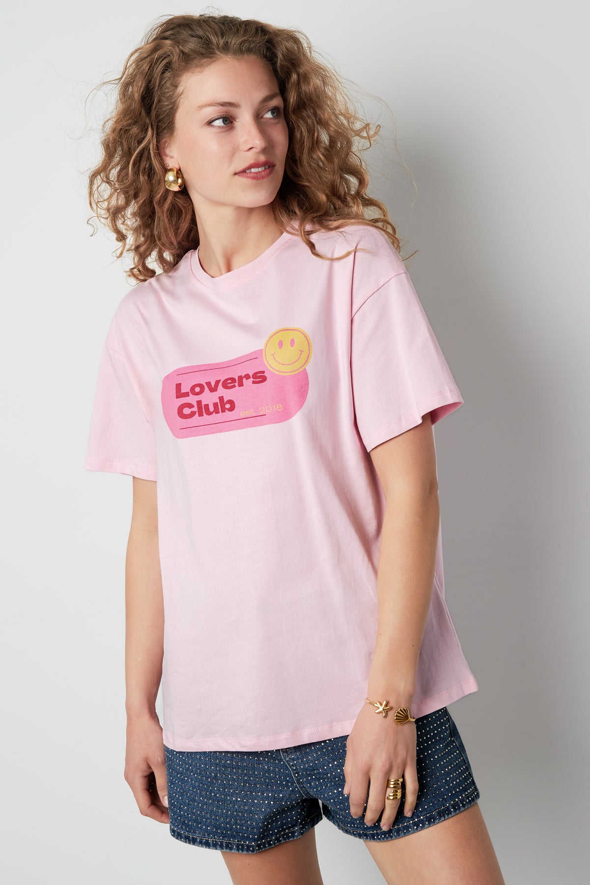Cotton Damen T-Shirt Street Random Print