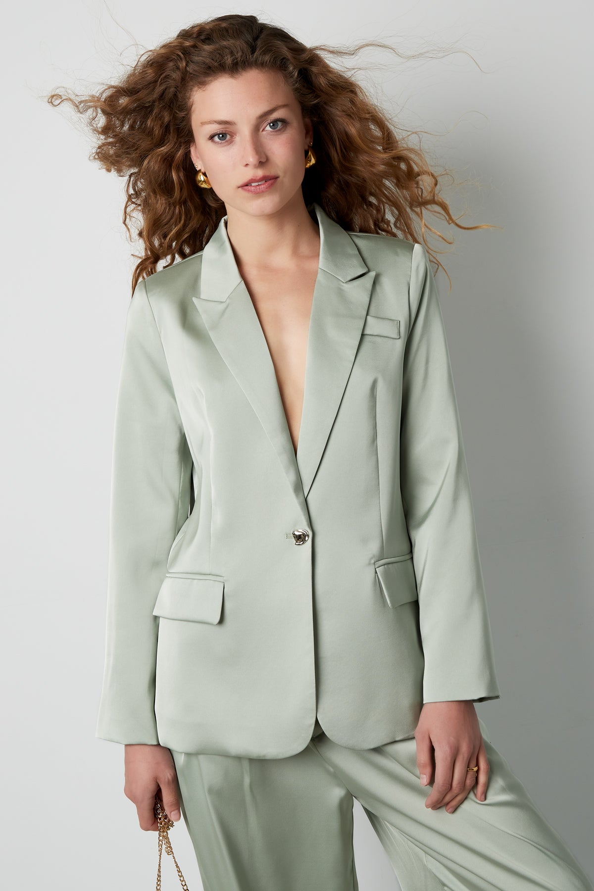 Blazer in Satinoptik Teil eines Sets