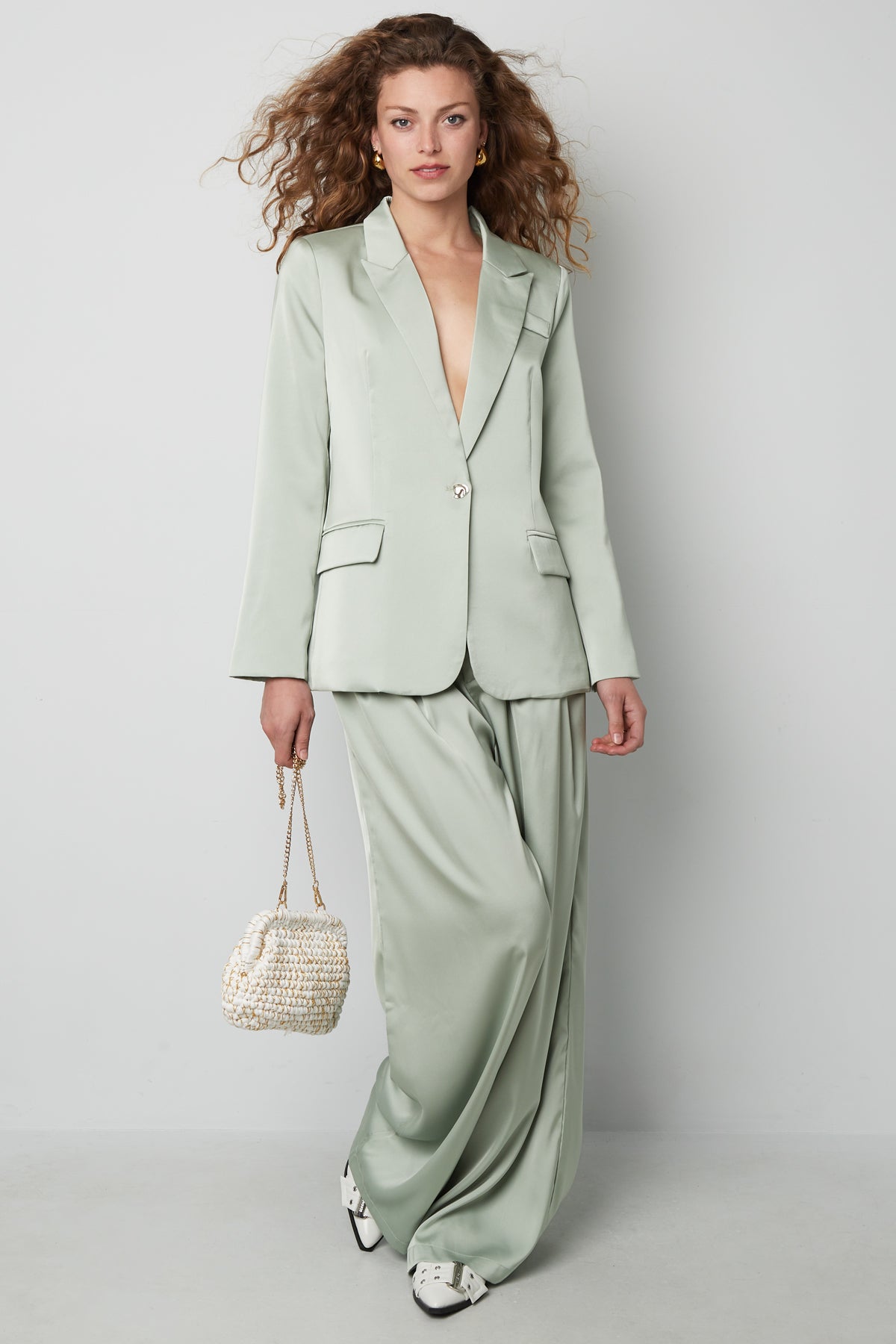 Blazer in Satinoptik Teil eines Sets