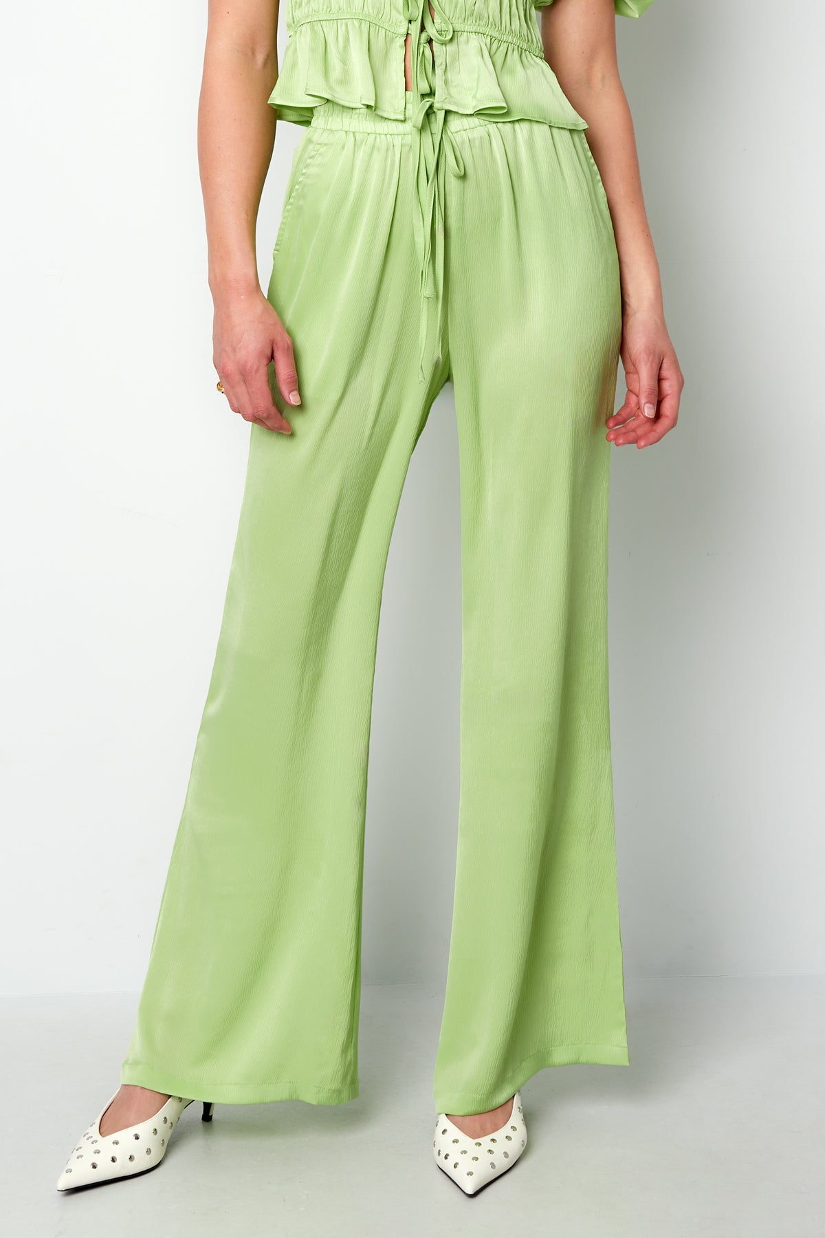 Gewebte Polyester Damen Gerade Hosen Casual Einfarbig Frühling/Sommer