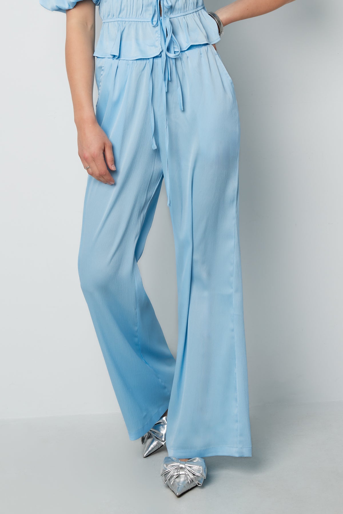 Gewebte Polyester Damen Gerade Hosen Casual Einfarbig Frühling/Sommer