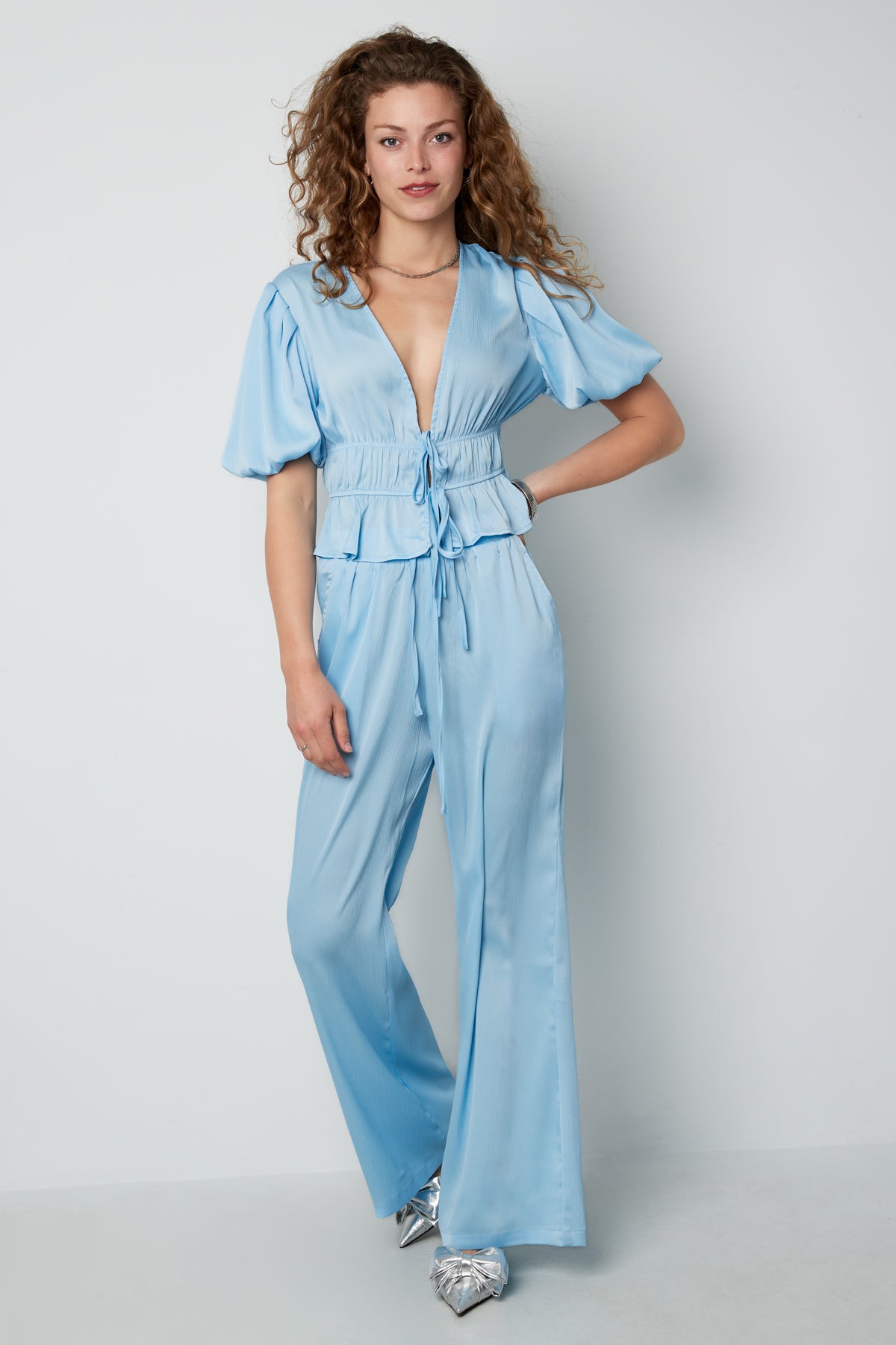 Gewebte Polyester Damen Gerade Hosen Casual Einfarbig Frühling/Sommer